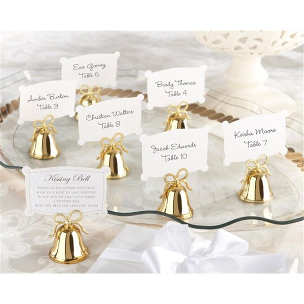 Kate Aspen Kate Aspen 12008GD Gold Kissing Bells Place Card/Photo Holder Set of 24 12008GD